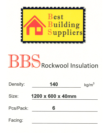 岩棉 密度 140 kg/m3 (40mm 厚度)